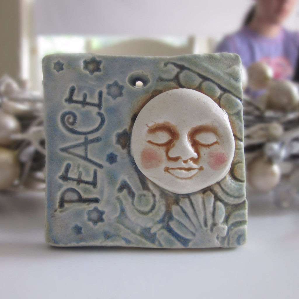 Full Moon Christmas Ornament - Ceramic Tile