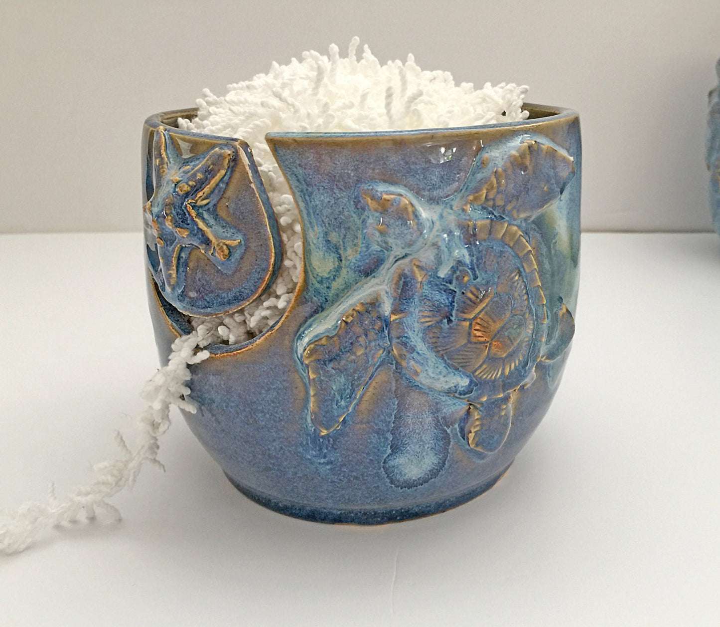 Sea Turtle Yarn Bowl for Knitting and Crochet