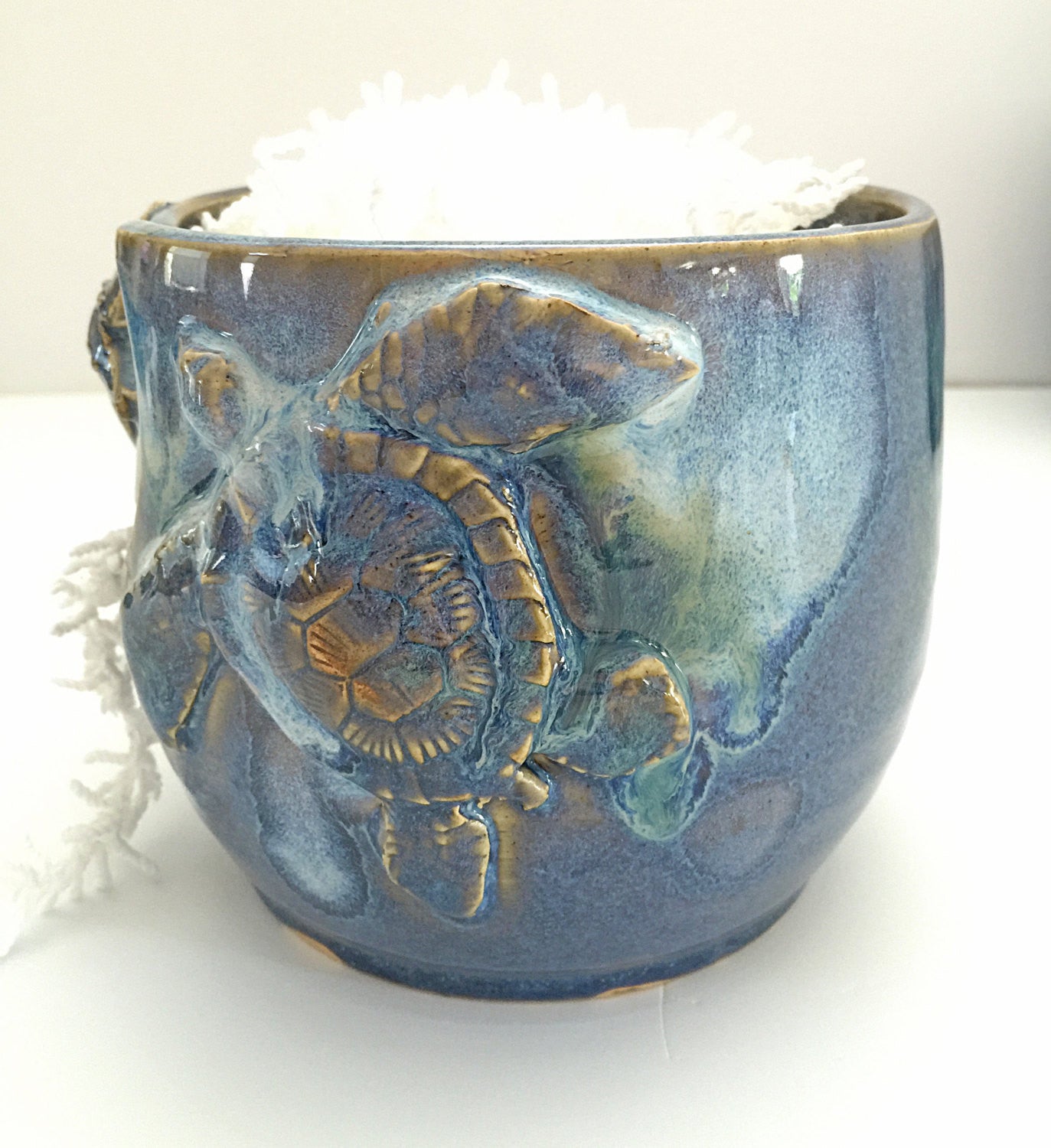 Sea Turtle Yarn Bowl for Knitting and Crochet