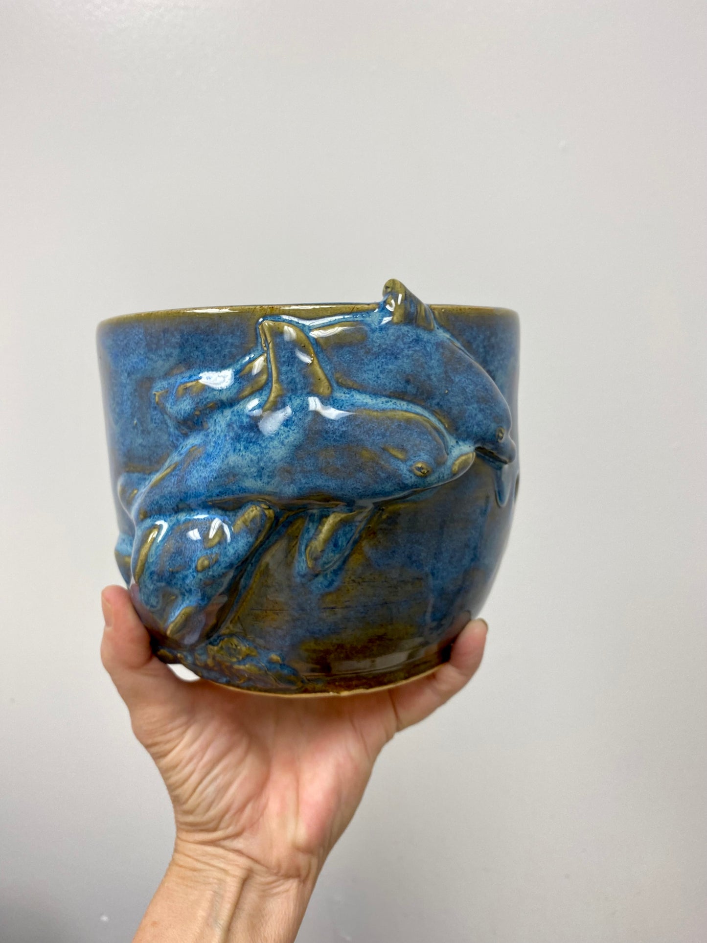 Dolphin Yarn Bowl for Knitting and Crochet - Large