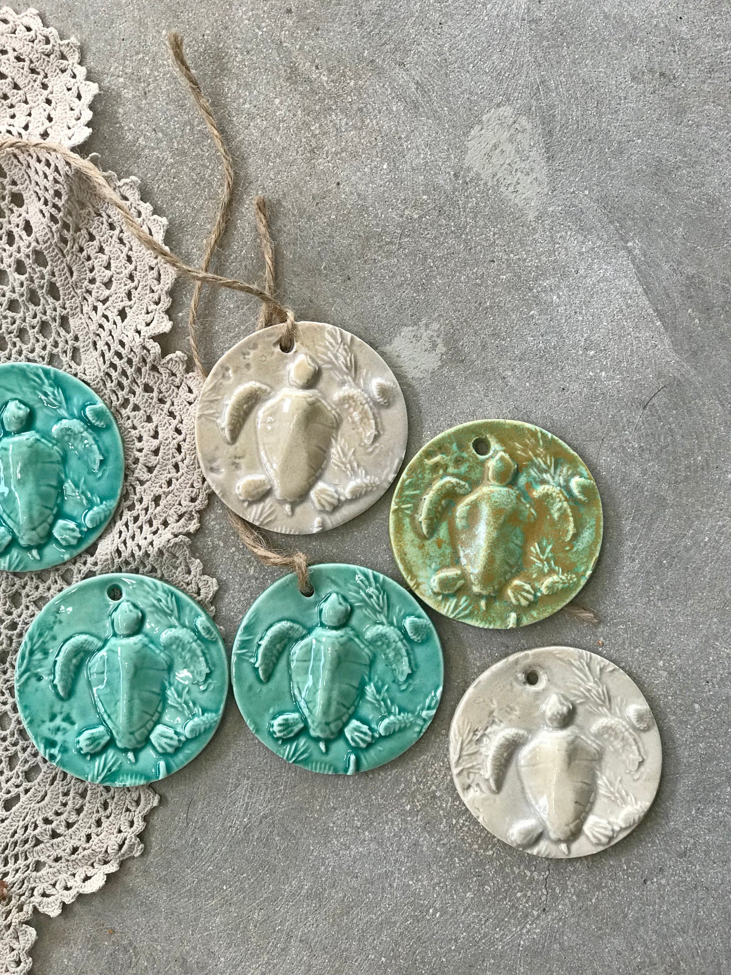 Sea Turtle Ornament Coastal Christmas by Island Girl Pottery