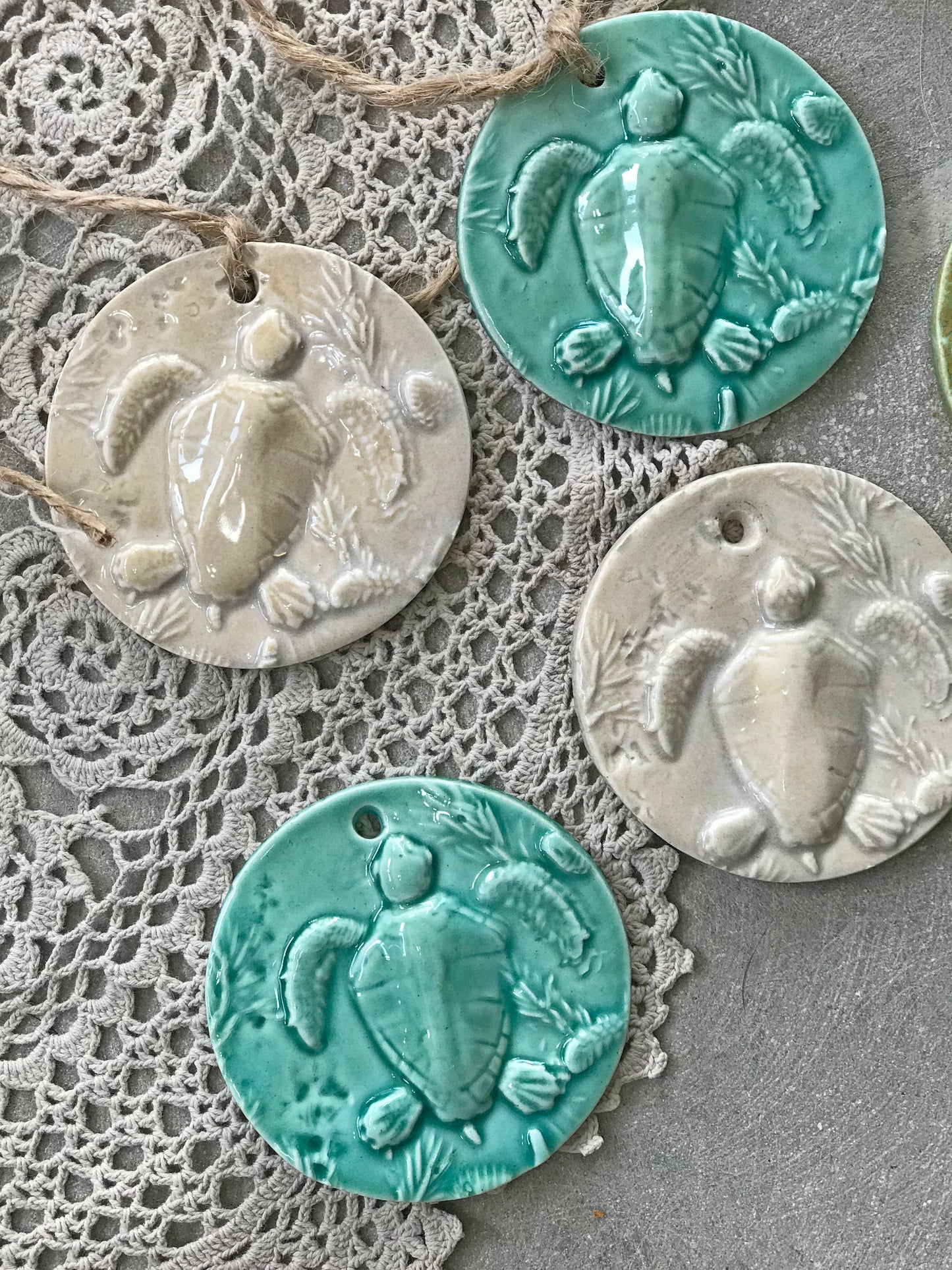 Sea Turtle Ornament Coastal Christmas by Island Girl Pottery