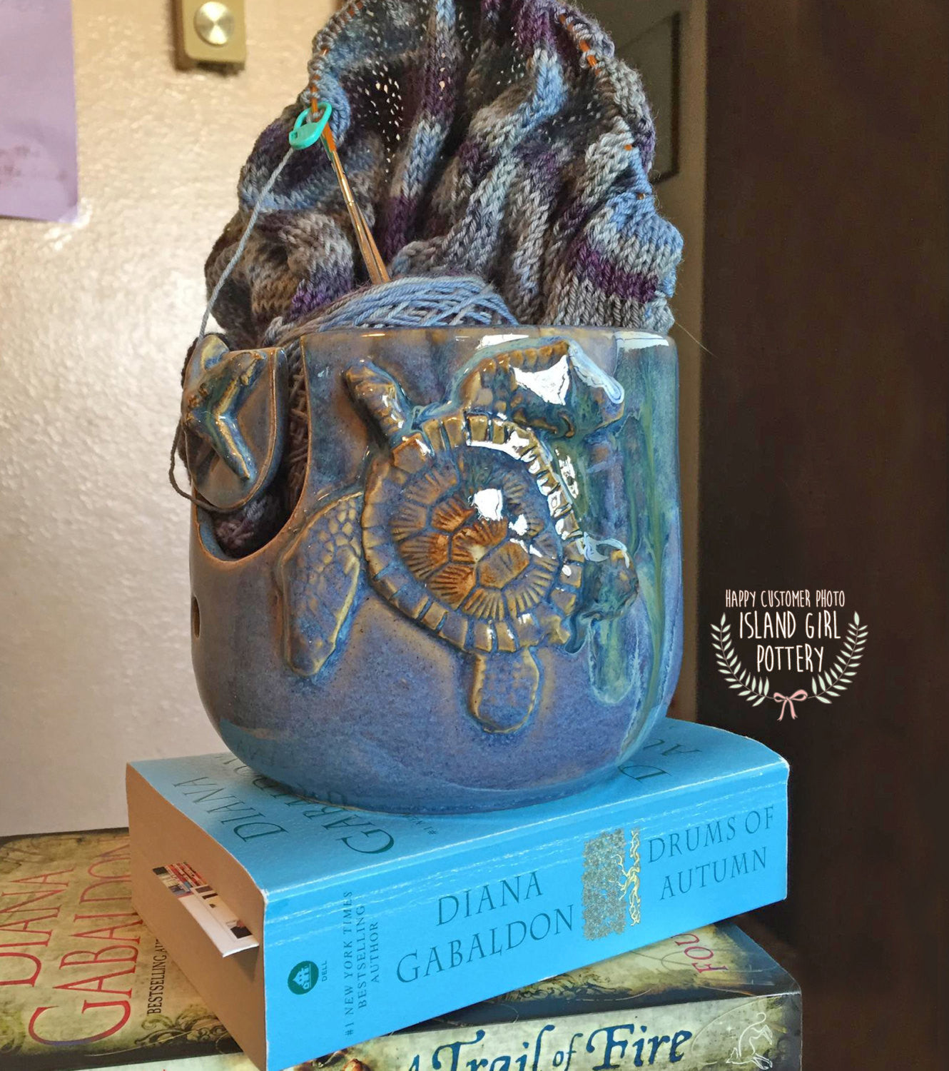 Sea Turtle Yarn Bowl for Knitting and Crochet