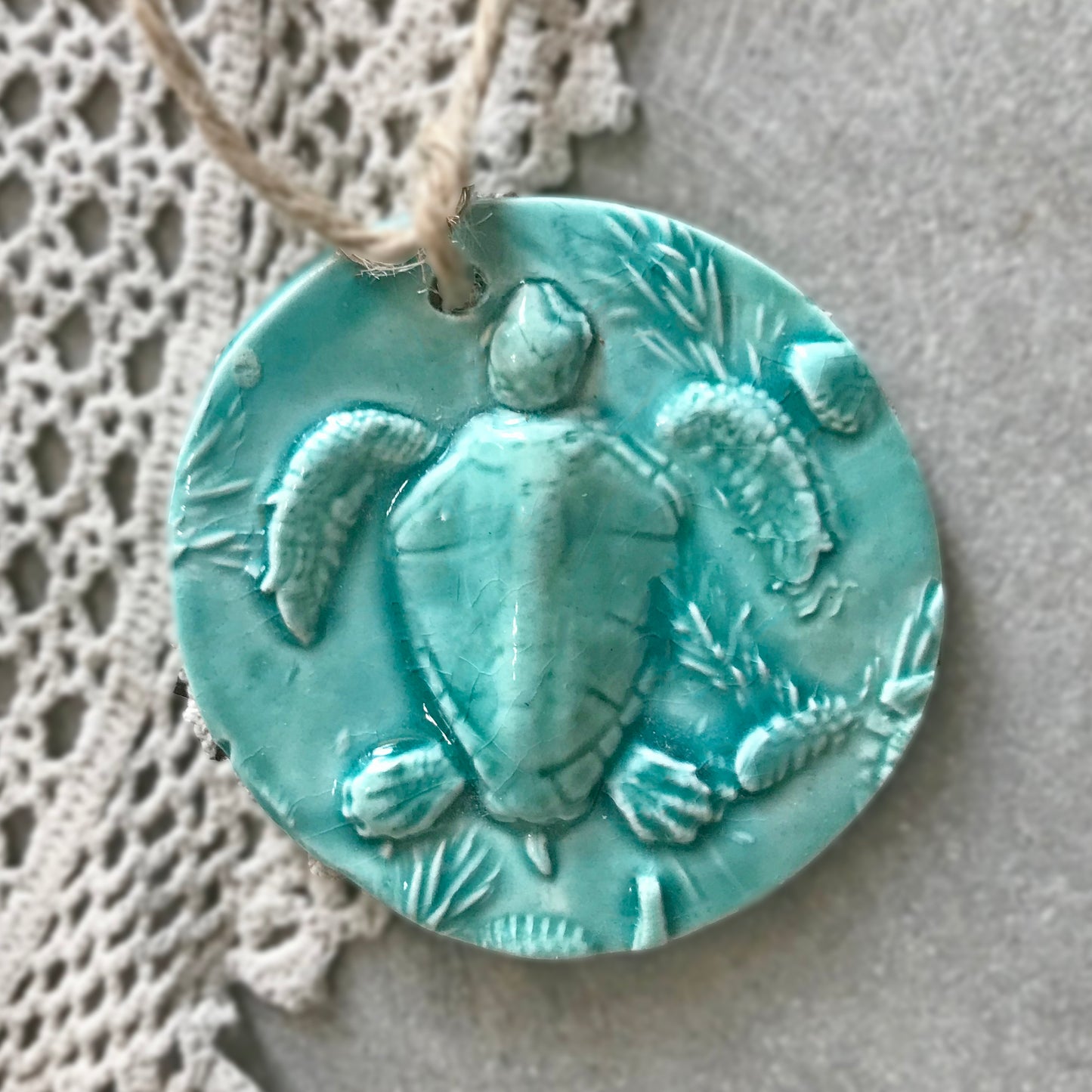 Sea Turtle Ornament Coastal Christmas by Island Girl Pottery